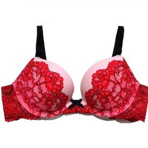 Victoria Secret Dream Angels Red Lace Push Up Bra